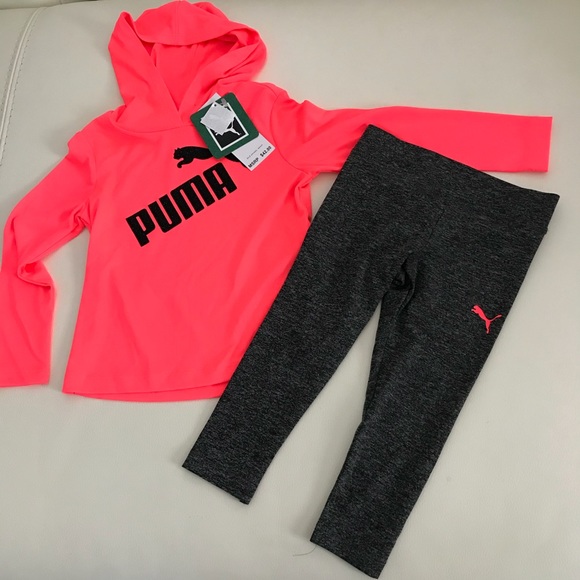 Puma cute neon sparkly girl leggings long sleeve 7000 - Picture 4 of 6
